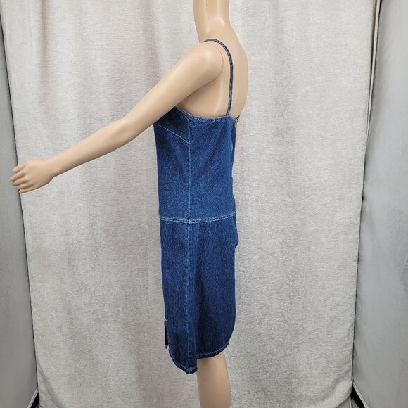 Faded Glory Y2K Denim Tank Midi Dress Women's Medium 8 / 10 Blue Jean - Picture 5 of 10
